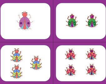 Flashcards - Cuenta del 1 al 12 - Bichos Lindos