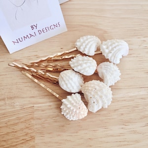 Muschel Haar Bobby Pin, handverlesen in freier Wildbahn, Musik Festival Mode, Hippie, Boho, Strand Thema Abschlussball - Beach Cottage Cottage Urlaubs Stil
