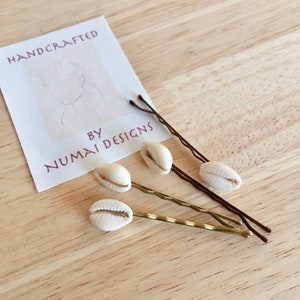 Set of Two Tiny and Cute Seashell Hair Bobby Pins, Mermaid Hair Clip, Coastal Hair Styling Accessories