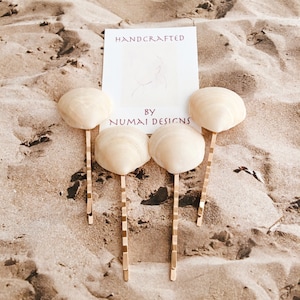 Buttercup Lucine Shell Bobby Pin – Natural Seashell Hair Clip – Mermaidcore Festival Hair – Coastal Beach Wedding – Handmade Gift