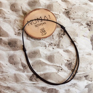Adjustable Surf Necklace with Sliding Barrel Knots, 2mm Waxed Cord, Optional Split Ring for Pendants, Unisex Cord Necklace