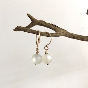 Moonstone Gold Drop Earrings - Naturally Elegant - June Birthstone - Ideal Gift