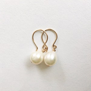 Pearl Drop Earrings, Creamy White Baroque Pearls, Minimalist, June Birthstone Elegant Jewelry