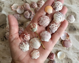 Seashell Hair Bobby Pin, Boho Beach Party, Festival Fashion Accessory, Hippie Mermaid Costume, Vacation Beach Cottage Party