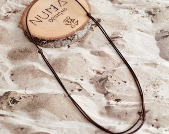 Adjustable cord necklace with two sliding barrel knots, beachwear, music festival, beach accessories, summer, vacation fashion, 1mm