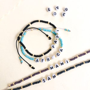 Custom Word Bracelet: Porcelain Alphabet Beaded Friendship Jewelry