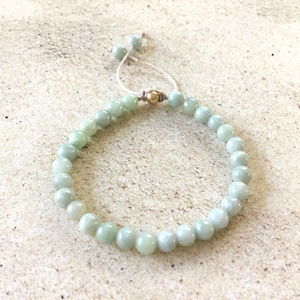 Birma jadeiet jade steen en goud vulling kralenarmband - positief karma en geluk, ideaal cadeau