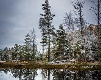 Winter Reflections Print / Michigan Upper Peninsula Artwork / Nature Landscape Photography