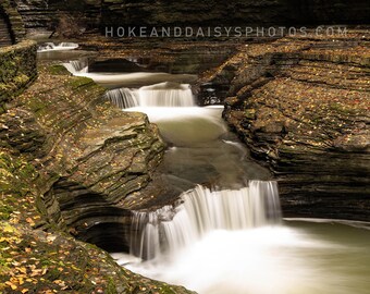 Watkins Glen State Park Falls / Waterfall Art / New York State Waterfall