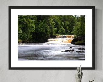 Lower Tahquamenon Falls Summertime Print / Upper Michigan Nature Photography / Waterfall Art