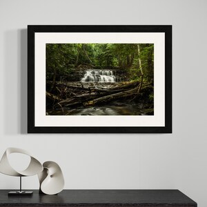 Mosquito Falls Print / Upper Peninsula Michigan Photography / Waterfall Nature Landscape / Horizontal / Lustre Print / Metal / Canvas Wrap