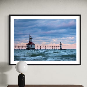 St. Joseph Lighthouse at Sunrise Print / Great Lakes Michigan Photography