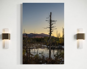 White Mountains and Pond Reflections Vertical Print / New Hampshire / New England Photography