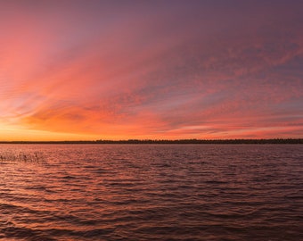 Muskallonge Lake Sunrise Panorama Print on Metal / Upper Peninsula Michigan Landscape Photography / Nature