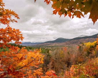 Fall Framing the White Mountains New Hampshire - Photography Wall Art - Digital Download