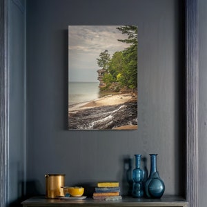 Chapel Rock Print / Pictured Rocks National Lakeshore / Michigan Landscape Photography / Vertical / Lustre Print / Canvas Wrap / Metal Print