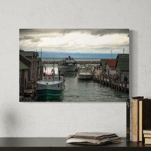 Leland Michigan Boats in Harbor Fishtown Photographic Print  / Horizontal / Waterfall Art / Lustre Print / Metal Print / Canvas Gallery Wrap