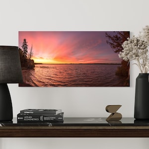 Muskallonge Lake Sunrise Panorama Print on Metal / Upper Peninsula Michigan Landscape Photography / Nature