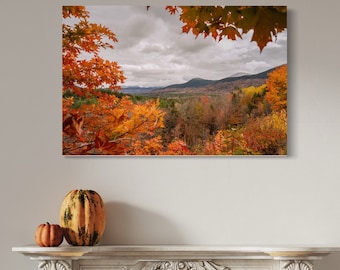 Fall Foliage Framing the White Mountains of New Hampshire Photographic Print / Horizontal / Lustre Print / Metal Print / Canvas Gallery Wrap