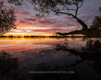 Twilight over the Saint Clair River Print / Algonac State Park / Michigan Photography