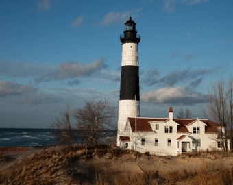 Iconic Big Sable Lighthouse Print / Great Lakes Michigan Photography / Nautical Art