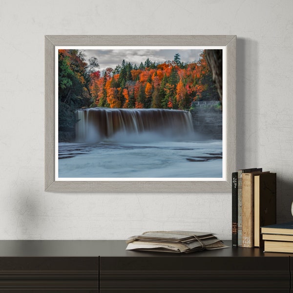 Tahquamenon Falls Autumn Photographic Print / Michigan Waterfall / Horizontal / Lustre Print / Metal Print / Canvas Gallery Wrap