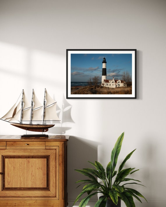 Big Sable Lighthouse Print: Lake Michigan Nautical Art