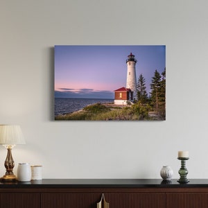 Crisp Point Lighthouse Looking Away from the Sunset Print / Upper Peninsula Michigan Photography / Lake Superior
