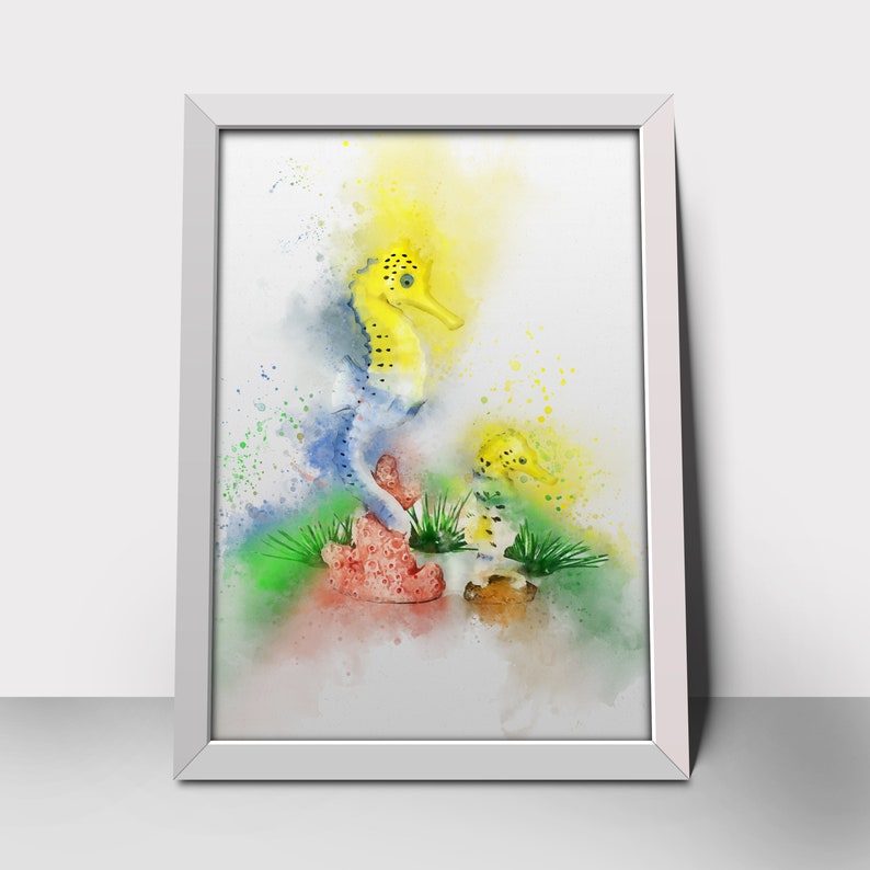 seahorse watercolor Seahorse watercolour print seahorse art seahorse poster poster of seahorse seahorse wall art