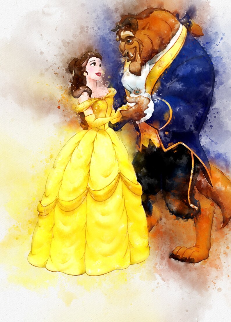 disney watercolors beauty and the beast watercolor,watercolour beauty and the beast Beauty and ...