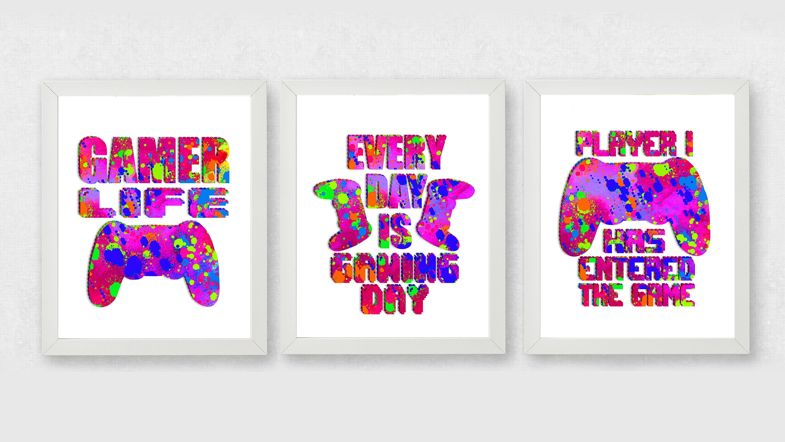 Set of 3 gaming prints gaming poster gamer prints gaming Etsy