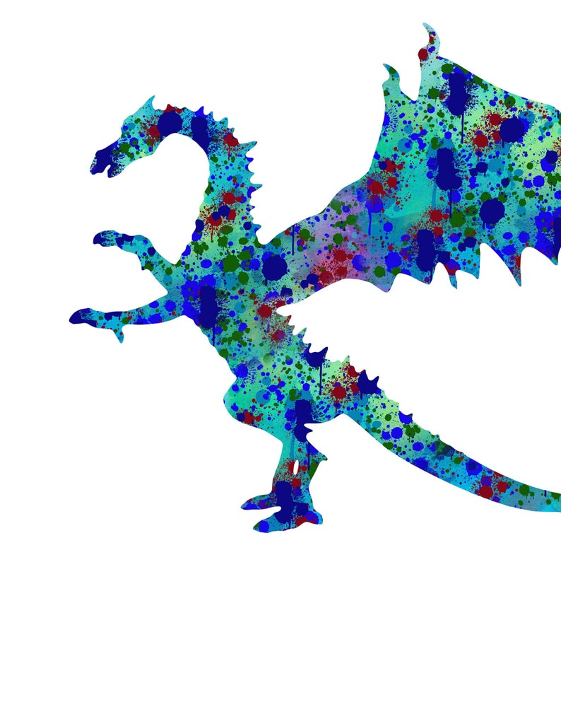 Drachen Set von 6 Aquarell Druck Drachen Poster Drachen | Etsy