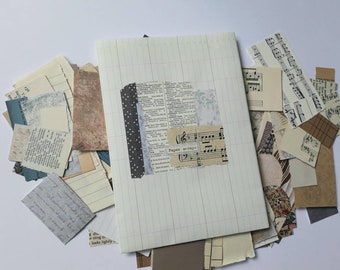 Vintage themed Paper Scrap pack - 120 pieces Collage Snailmail Junk Journal Penpal