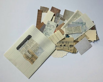 Vintage themed Paper Scrap pack - 80 pieces Collage Snailmail Junk Journal Penpal
