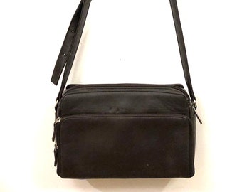 Aurielle - Un chocolate negro suave, flexible bolso de cuero genuino cross body - Classic - sofisticación discreta en este bolso bien elaborado.