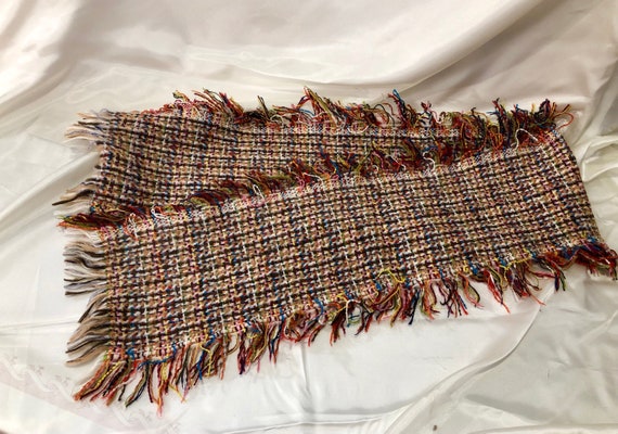 A Loosely Woven Colorful, Scarf featuring a medle… - image 5