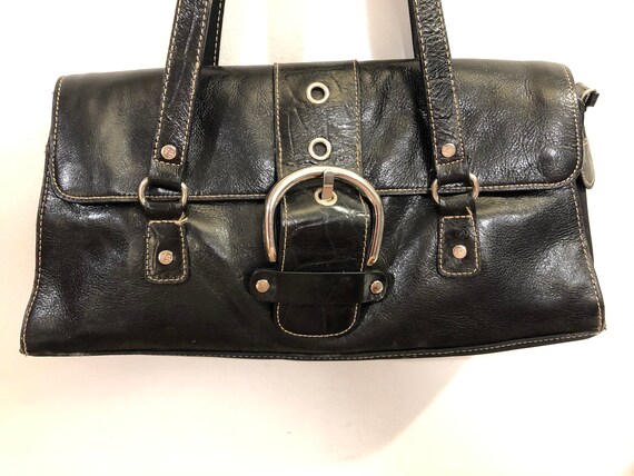 Una hermosa cartera plegable de cuero negro - Etsy España