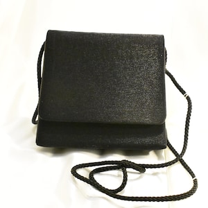 Elegant Black Crepe Evening Bag
