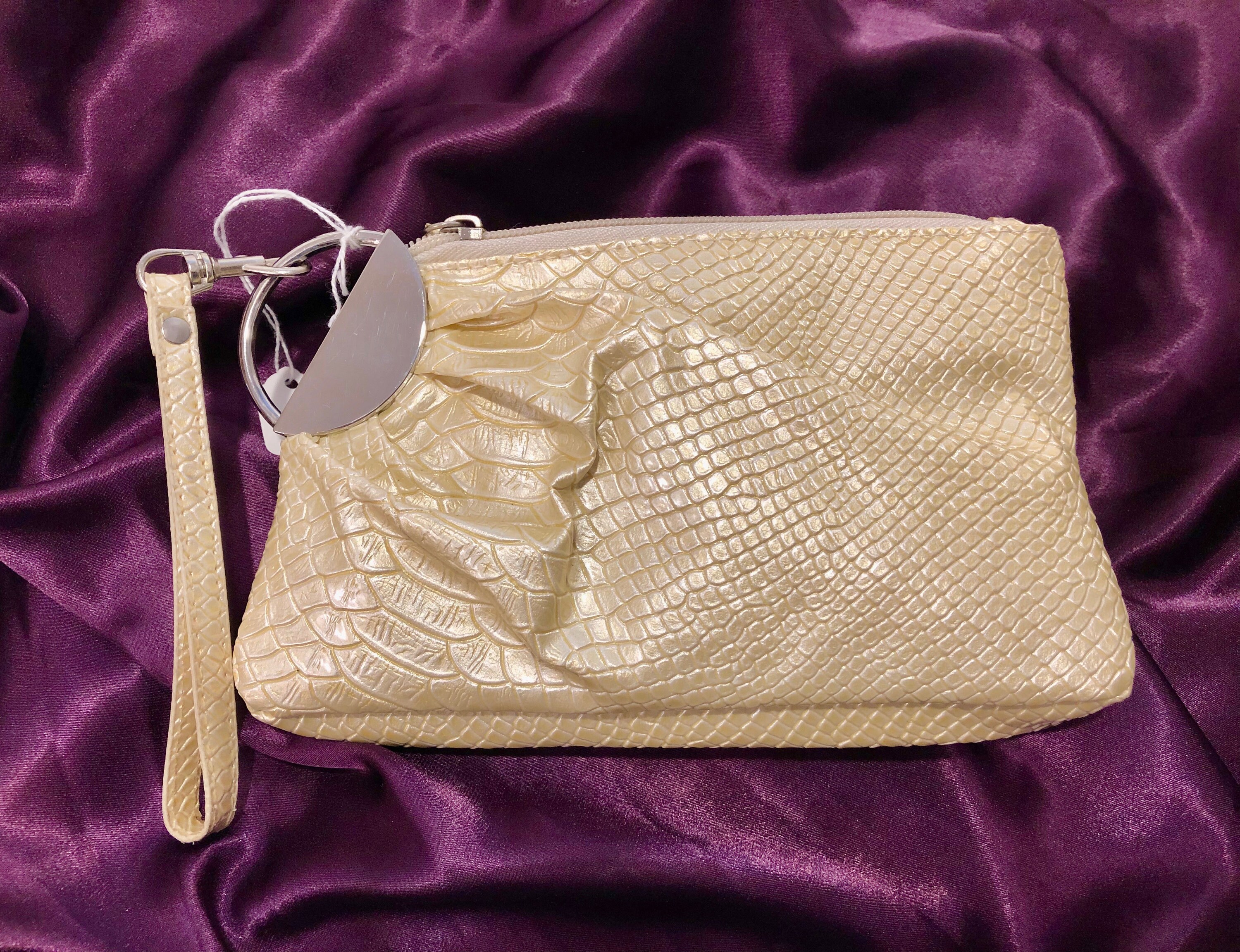 pale yellow clutch bag