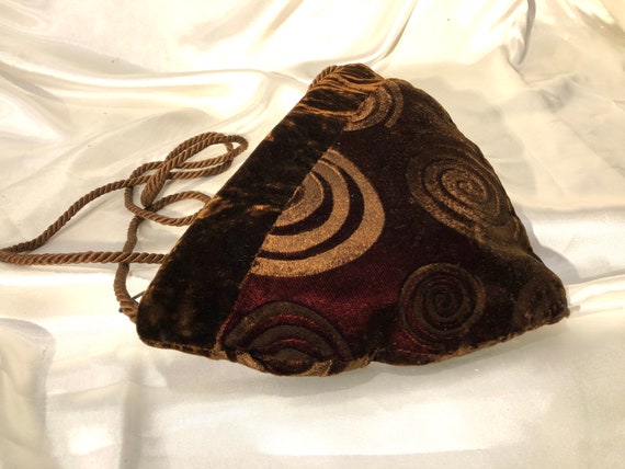 Burgundy velvet store evening bag