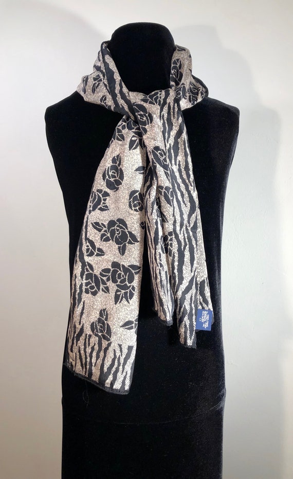 Honey - A soft, Silk Black & White abstract floral
