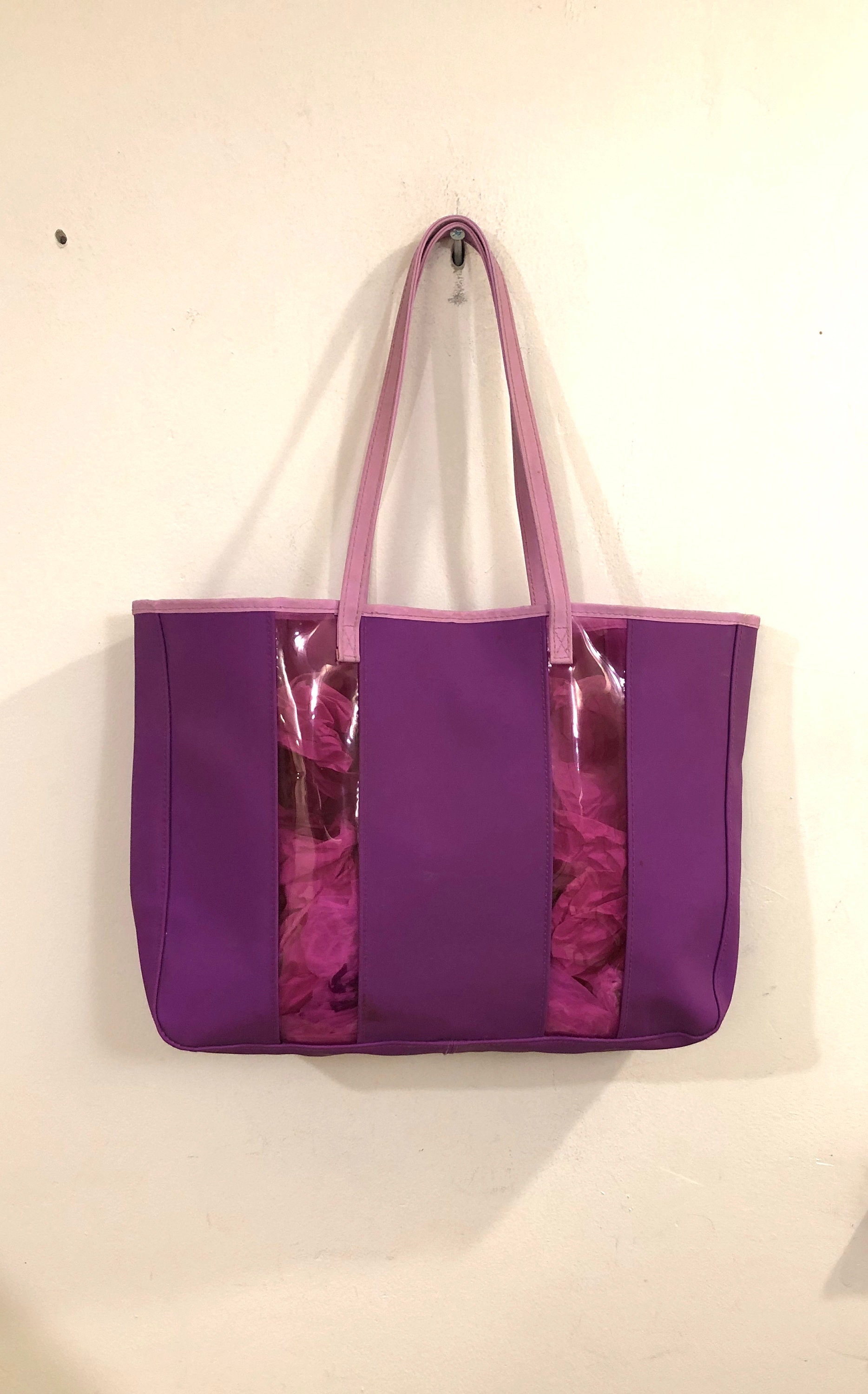 Victorias Secret Pink Jelly IRIDESCENT TOTE + POUCH Bag NWT