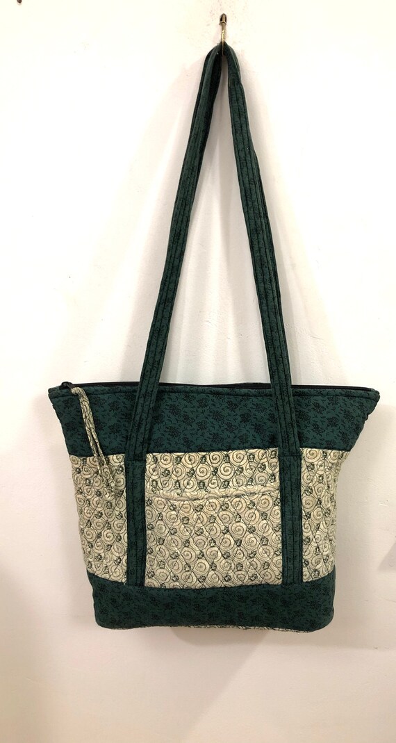 Green - Handcrafted Quilted Handbag 02