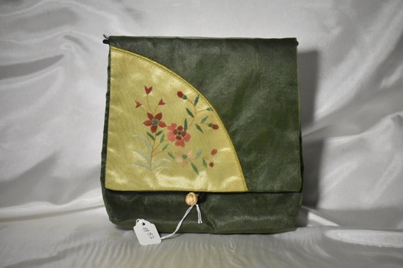 Asian inspired Satin Clutch / Crossbody Purse - image 1