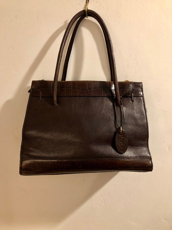 Rolfs - A handsome chocolate brown leather handba… - image 1