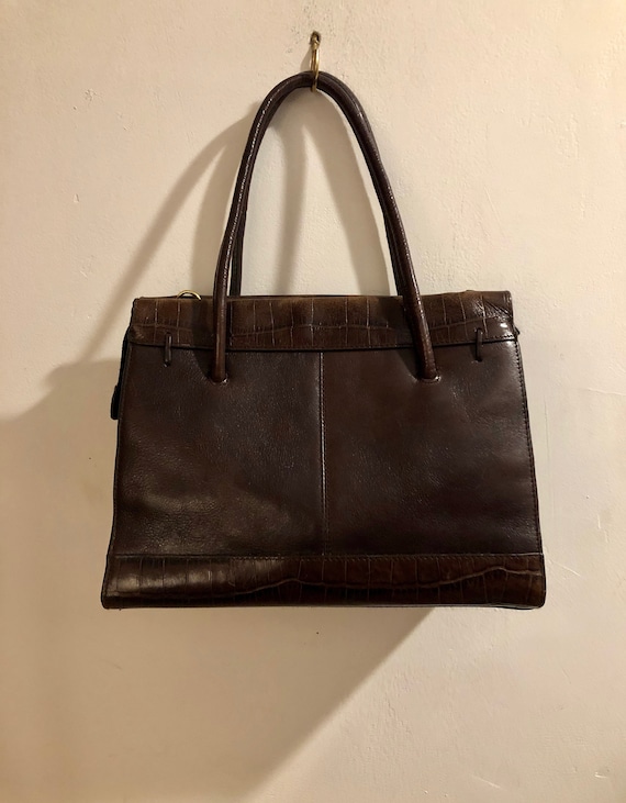 Rolfs - A handsome chocolate brown leather handba… - image 2