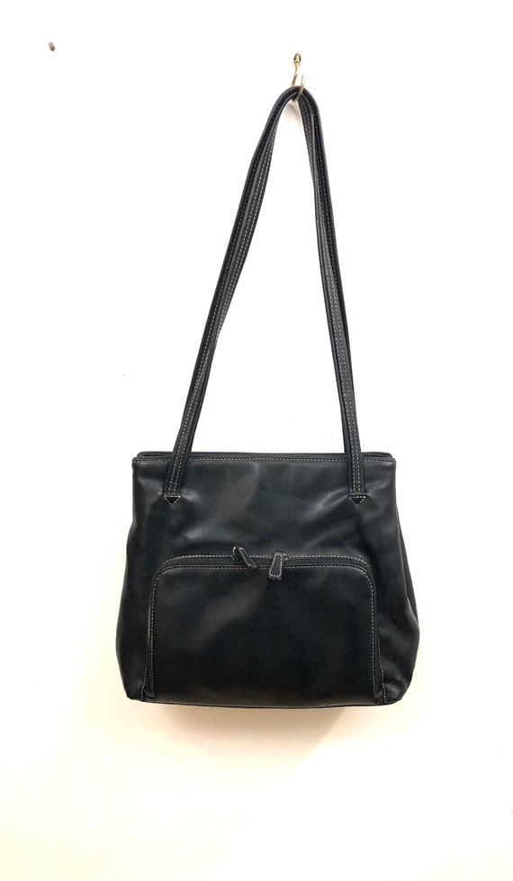 Nine & CO - A Black Leatherette Shoulder Bag With an Nine & CO - A Black Leatherette Shoulder Bag With an