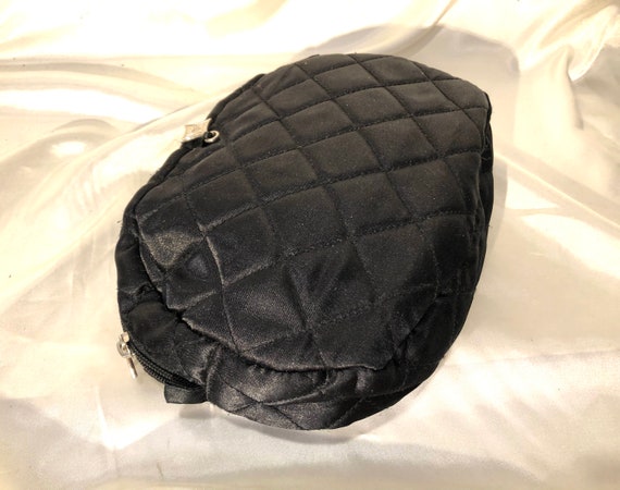 Lancome A Puffy Black Soft Quilted Evening/cosmetic Bag With 