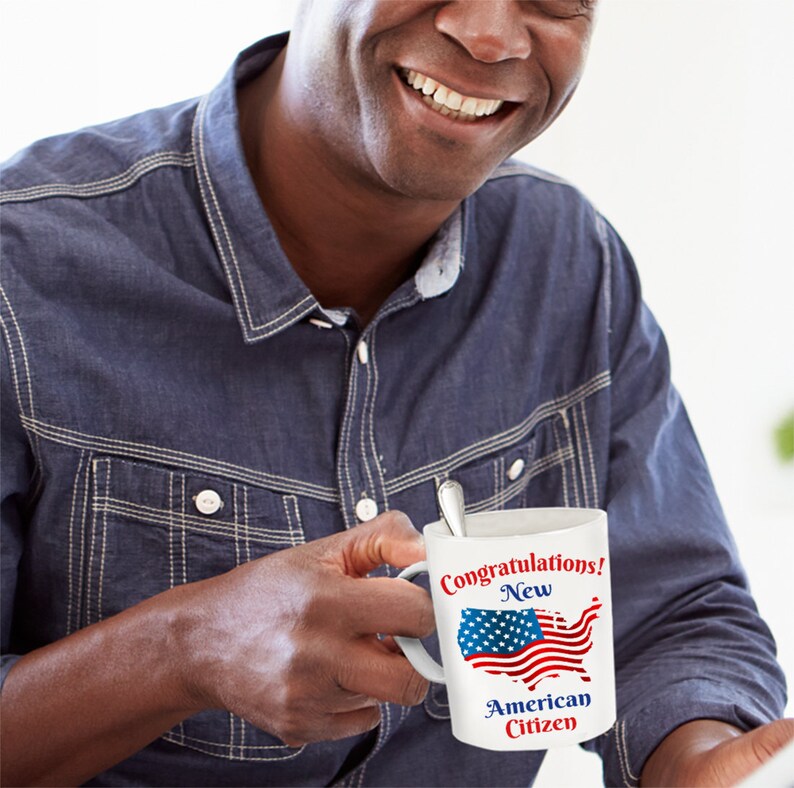 Congratulations New American Citizen Mug American Flag Over Etsy
