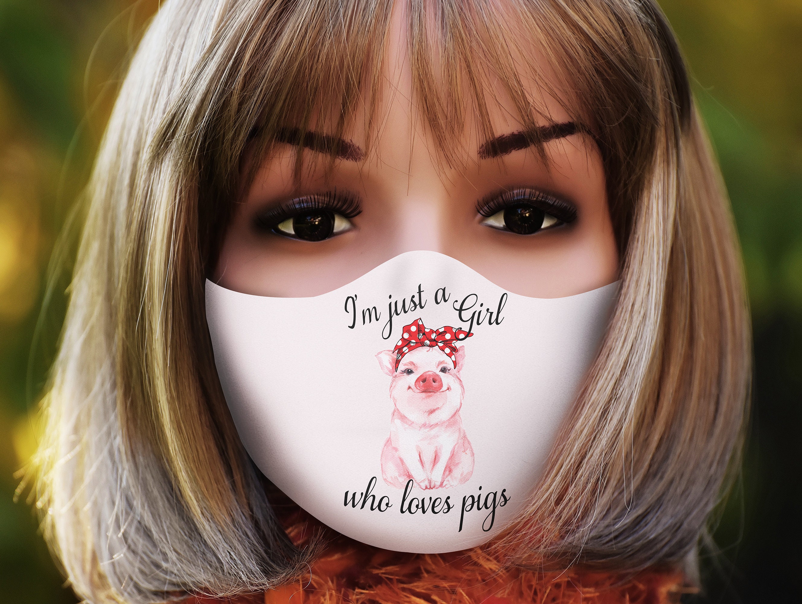 Just a Girl Who Loves Pigs Pig Face Mask Piggy Mask Etsy